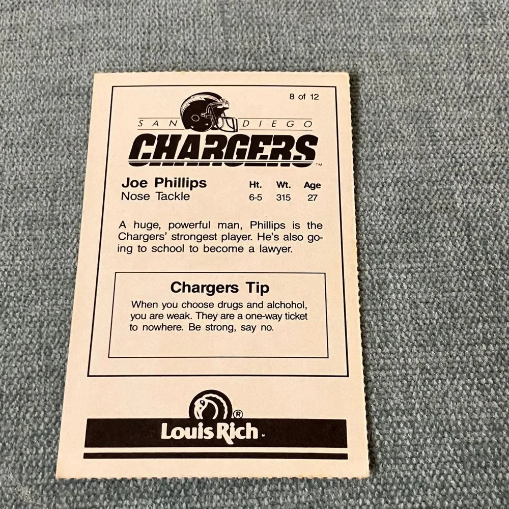 Chargers NFL Football Trading Card Football Card